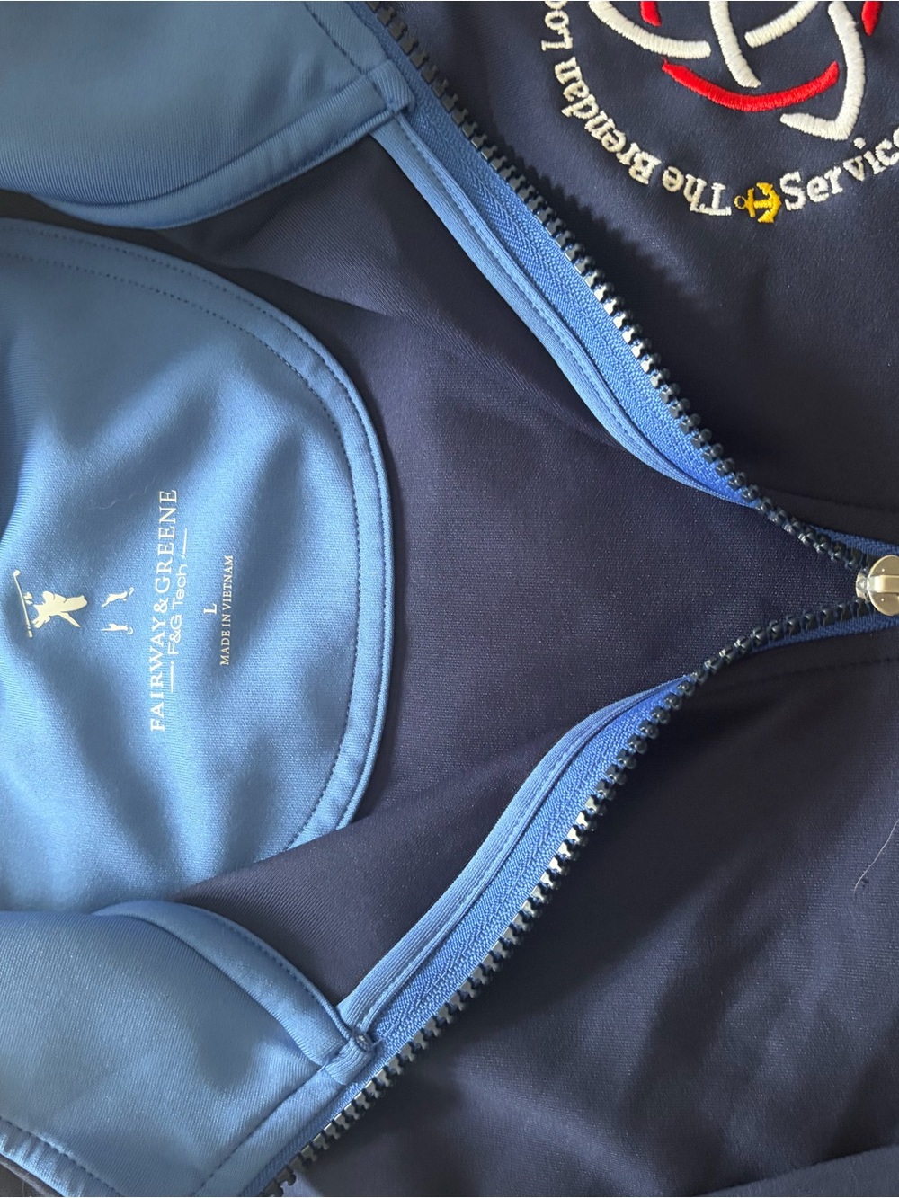 Fairway & Greene Navy and Light Blue Zip Shirt Jacket